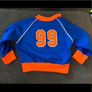 Blue and orange sweatshirt